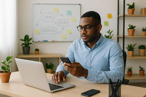 Person working at desk
